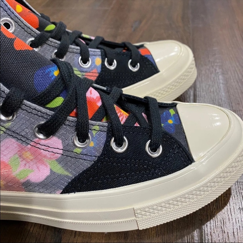 Converse Chuck Taylor 70 Floral Black Egret High Top Sneakers Size 6 Women - Picture 10 of 11